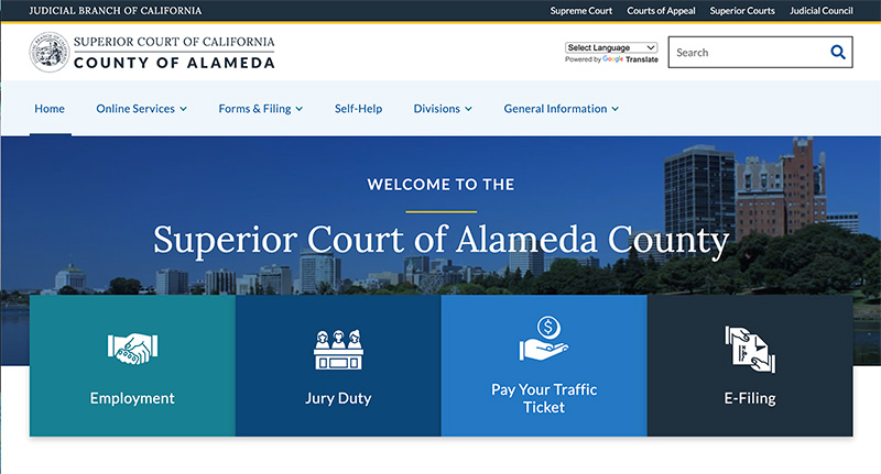 The Judicial Council of California website